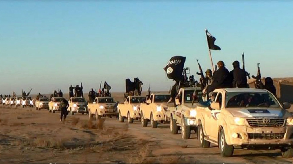 ISIS army in brand new trucks