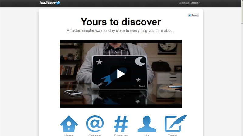 Twitter launched a new slogan "Yours to Discover" the same phrase as Ontario's official slogan on Thursday, Dec. 8, 2011.