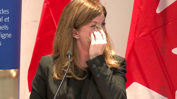 health minister rona ambrose sheds tears at sarcoma cancer