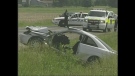 A man was airlifted to hospital following a two-vehicle crash near Lambeth in London, Ont. on Wednesday, June 18, 2014. (Wayne Jennings / CTV London)