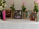 Pictures of some of the victims are displayed at a Roman Catholic parish in St. Brieux, Sask., on Saturday, Aug. 16, 2008.