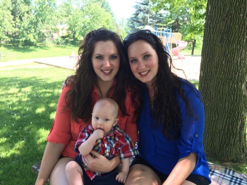 It's been a unique journey from 'Three Men and a Baby' to two sisters with a baby for Lisa Blair and Michelle Blair-Ontonovich. (Krista Simpson / CTV Kitchener)