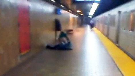 A couple is seen having sex on Toronto's transit system on Sunday, Dec. 11, 2011. (worldstarhiphop.com)