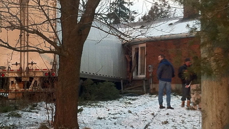 Home destroyed in transport truck crash | CTV News
