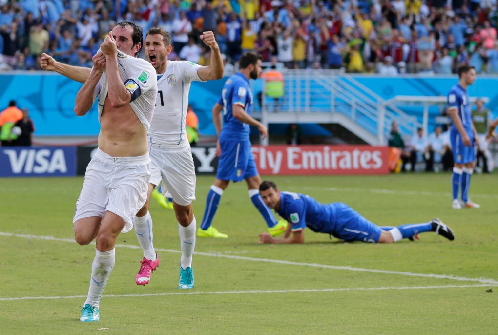 Uruguay beats Italy 1-0 at World Cup