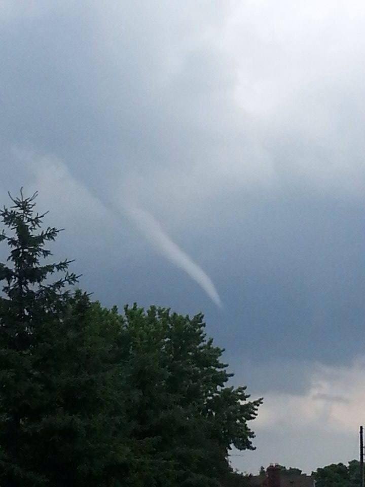 A tornado watcher snapped this photo of what appears to resemble a funnel cloud in Maidstone, Ont. on Tuesday, June 24, 2014. (Dawn Michelle Wisniewski/ Ontario Tornado Watch)