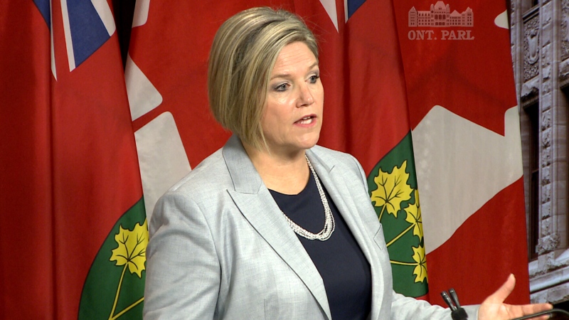 NDP Leader Andrea Horwath speaks during a press conference at Queen's Park in Toronto, Wednesday, June 25, 2014.