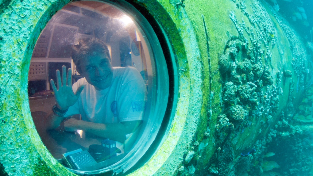 Fabien Cousteau in the Aquarius Reef Base