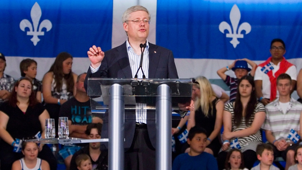 Stephen Harper speaks to Quebec