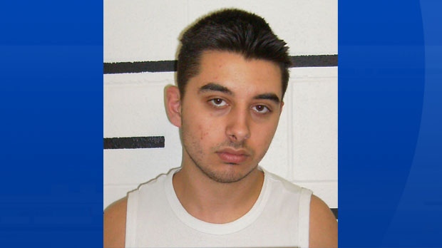 A warrant has been issued for the arrest of Kolby Iezzi, who faces charges in connection with a kidnapping and forcible confinement case in Estevan. (Estevan police handout)