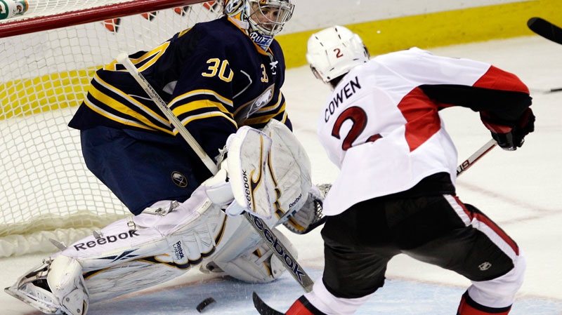 Jared Cowen scored an overtime goal to give the Sens a 3-2 victory over the Buffalo Sabres, Tuesday, Dec.13, 2011. 