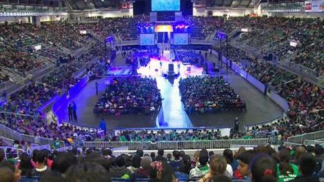 Ricoh Coliseum is the venue for a day-long discussion by Toronto District School Board students about ending bullying