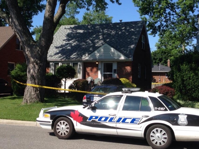 A Windsor police cruiser sits in front 955 Reedmere Road, as officials investigate an attempted murder on Thursday, June 26, 2014. (Dan Appleby/ CTV Windsor)