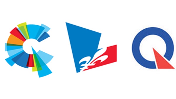 CAQ, Liberal and PQ logos 