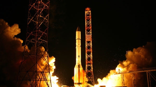 In this 2011 file photo, the Russian made Proton launch vehicle blasts off from the Russian leased Baikonur cosmodrome, Kazakhstan. (Associated Press)