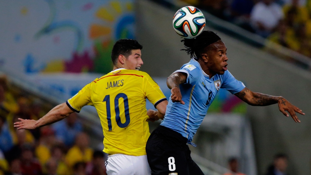Colombia and Uruguay play at Maracana Stadium, Rio