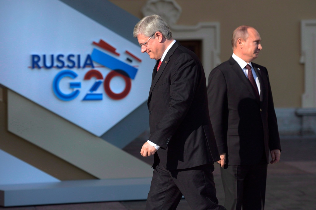 Harper and Putin in 2013