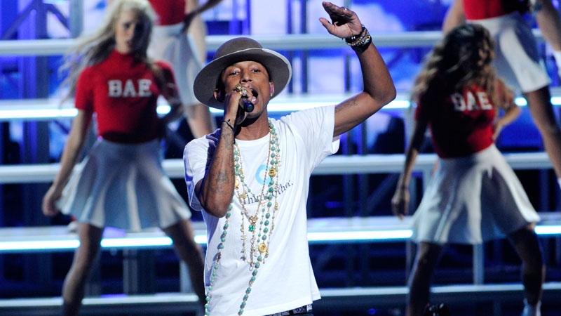 Pharrell Williams performs at the BET Awards 