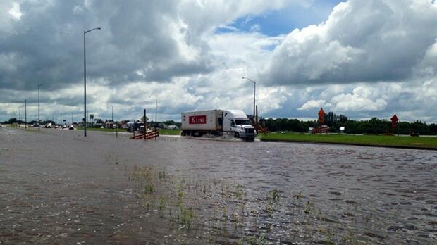 Flooding near Virden, Manitoba