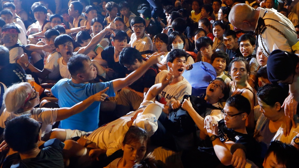 Police make arrests during protest in Hong Kong