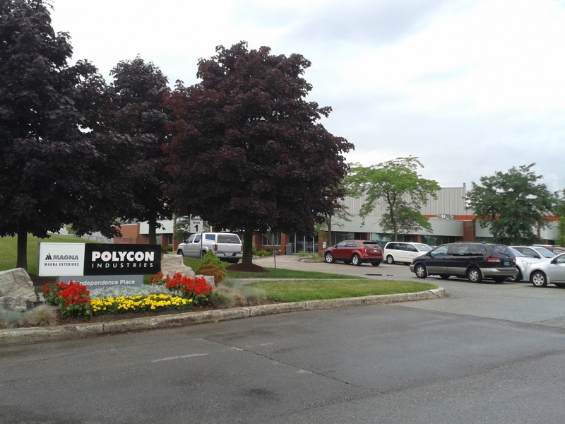 The Polycon Industries auto parts plant in Guelph is seen on Thursday, July 3, 2014. (Terry Kelly / CTV Kitchener)