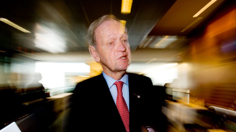 Former prime minister Jean Chretien speaks to reporters a conference in Montreal Thursday, April 14, 2011. (Graham Hughes / The CANADIAN PRESS)