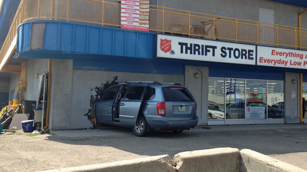 van thrift store crash