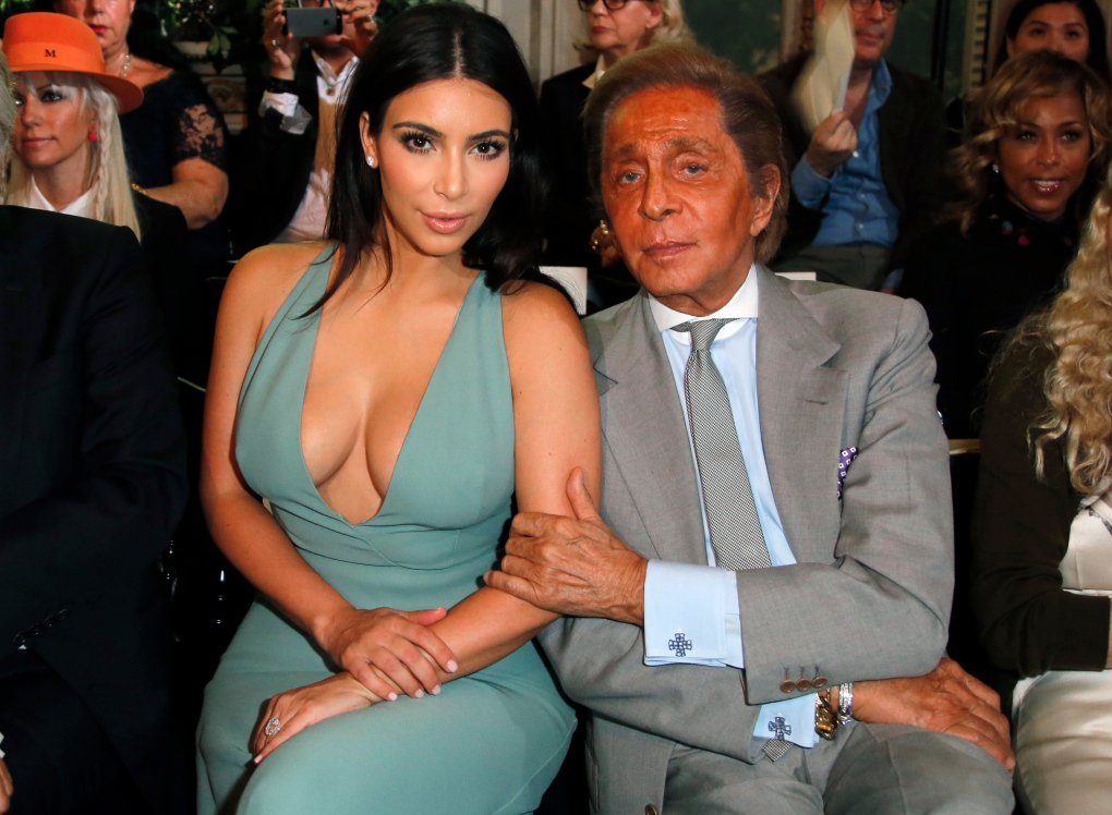Kim Kardashian and fashion designer Valentino