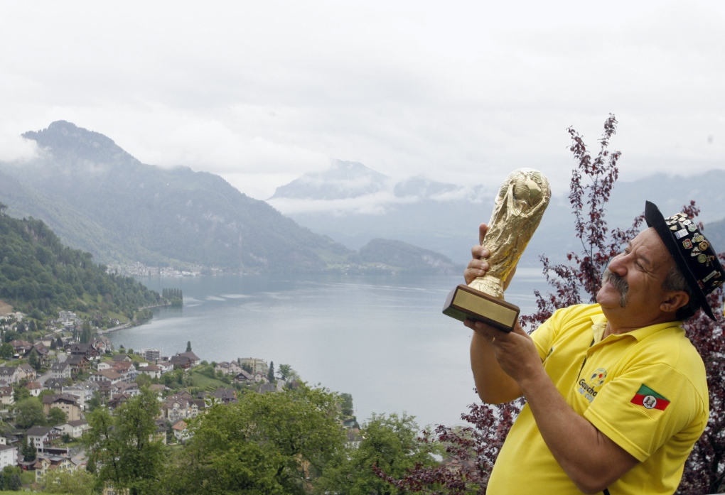 Brazil superfan Clovis Fernandes in Switzerland
