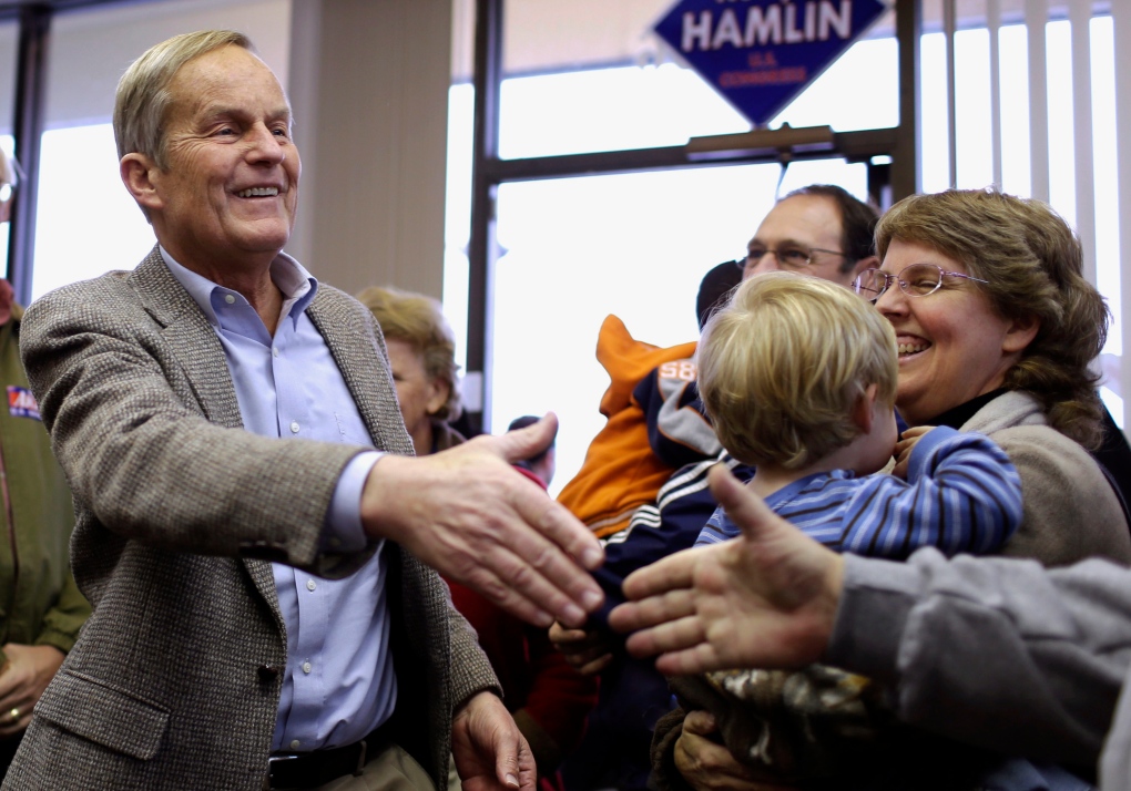 Todd Akin campaigns in Florissant