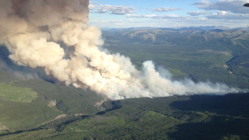 A massive wildfire burning near Tumbler Ridge already covers about 50 square kilometres. July 10, 2014. (Wildfire Management Branch) 