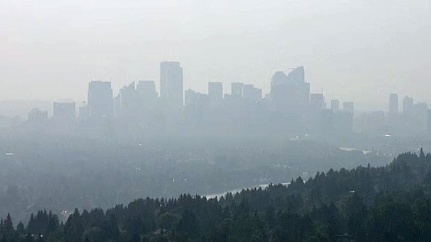 Smoky skies over Calgary