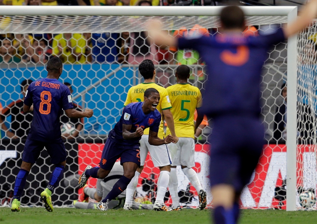Netherlands beats Brazil 3-0 at World Cup