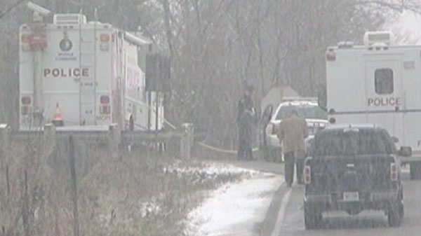 Police activity near Bolton on Monday, Dec. 26, 2011 as York Regional Police officers investigated the suspicious death scene.