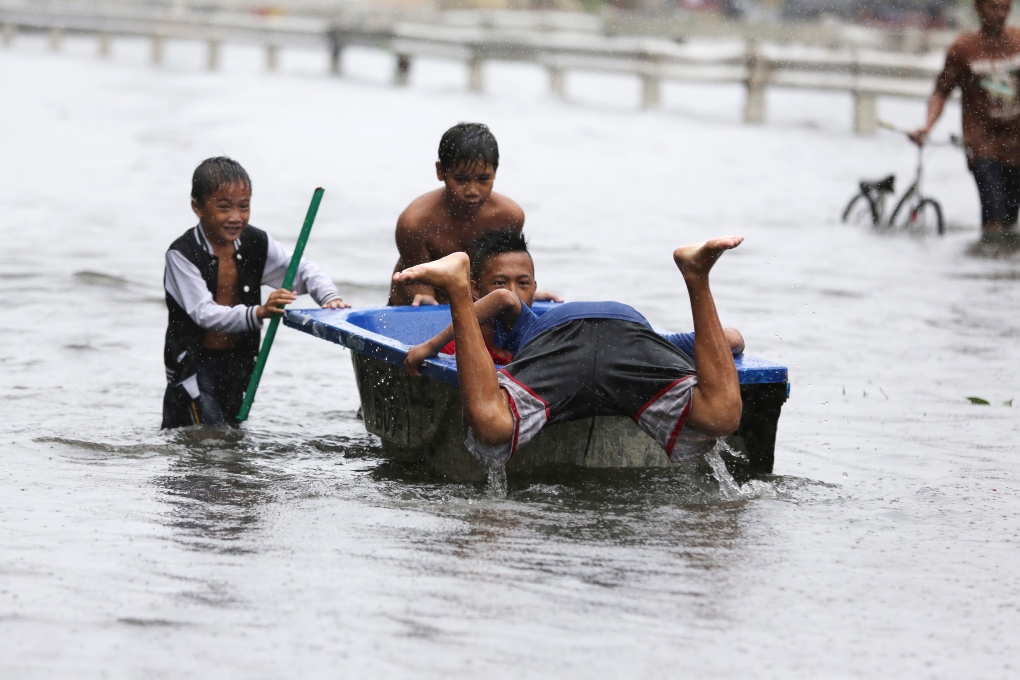 Typhoon in Manila, Philippines