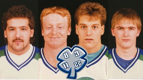 Chris Mantyka, Trent Kresse, Scott Kruger and Brent Ruff are seen in this photo from the Swift Current Broncos website.