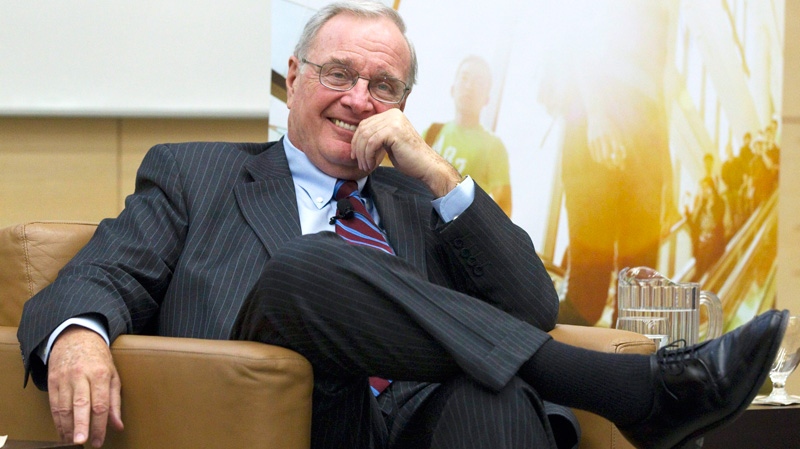Former Prime Minister Paul Martin smiles during a discussion on Indigenous governance in a new century at Ryerson University in Toronto on Tuesday, Jan. 25, 2011. (Frank Gunn / THE CANADIAN PRESS)