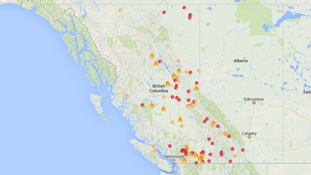 B.C. wildfire map
