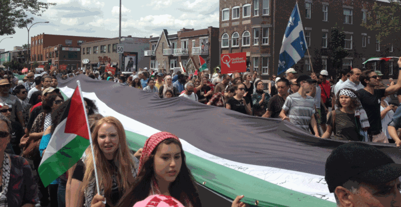 Protesters gathered in Montreal to denounce Israel's ground offensive (CTV Montreal / Shannon Kelly)