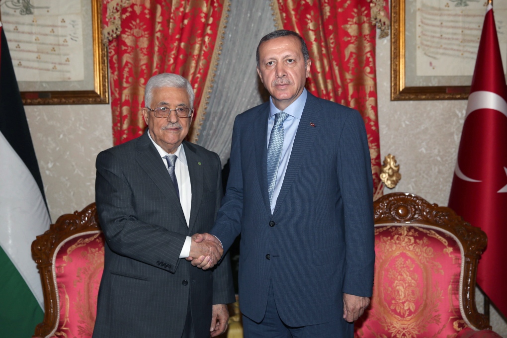 Turkey's Prime Minister Erdogan with Abbas