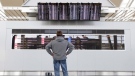 A man checks flight times at Toronto Pearson Airport in this file photo from Friday, April 13, 2012. (THE CANADIAN PRESS/Michelle Siu)