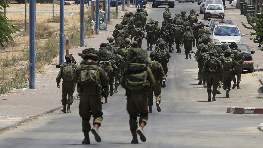 Israeli soldiers patrol