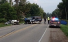 Ten people were injured in a crash between a minivan and a car on Perth Road 113, south of Stratford, on Sunday, July 20, 2014. (Nadia Matos / CTV Kitchener)