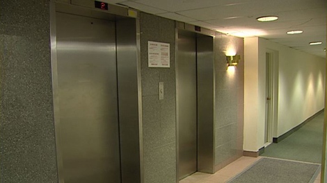 Residents say these elevators at a Hintonburg apartment only provide sporadic service, January 4, 2011. 
