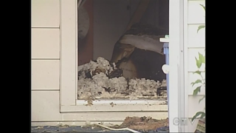 Damage from a house fire on Sanders Street can be seen in this photo taken on July 21, 2014. (CTV London)