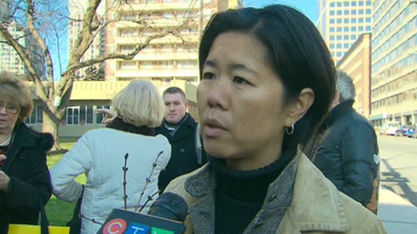 Toronto councillor Kristyn Wong-Tam came out in support of residents in the Church and Isabella area who are protesting the construction of a new residential high rise tower on Saturday, Jan. 7, 2012.