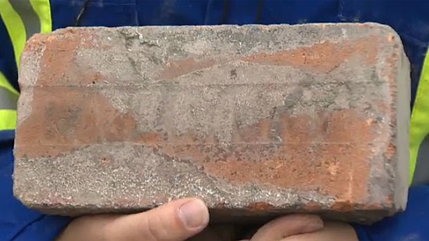 Brick from archaeological dig