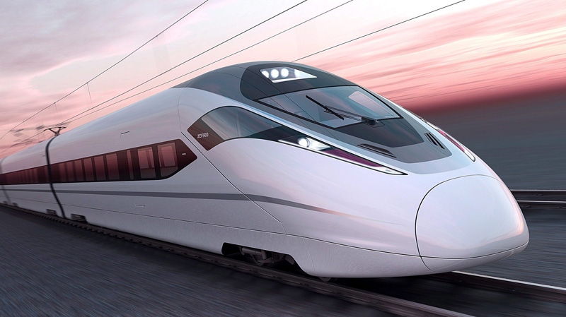 The Bombardier Zefiro 380 high speed train is shown in an artist's rendering. THE CANADIAN PRESS/HO, Bombardier