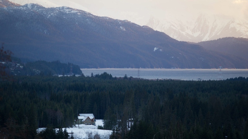 A home is pictured near Douglas Channel, the proposed termination point for an oil pipeline from Alberta in Kitimat, B.C., on Monday January 9, 2012. THE CANADIAN PRESS/Darryl Dyck