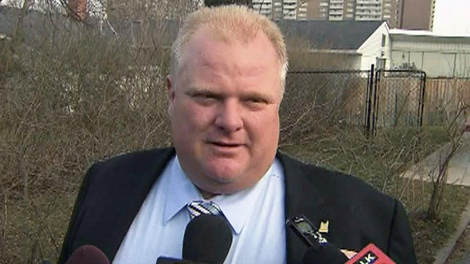 Toronto's Mayor Rob Ford speaks with reporters on Wednesday, Jan. 11, 2012.